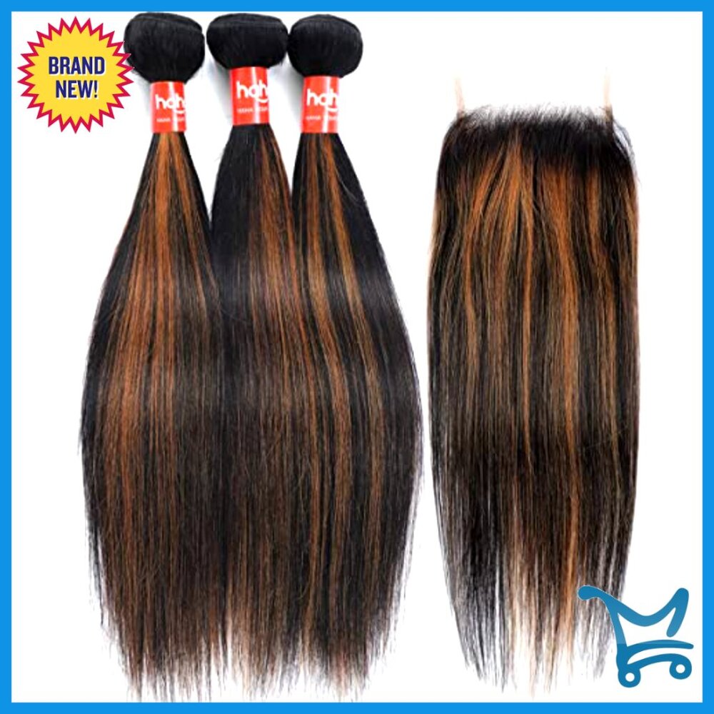 10A Remy Virgin Human Hair Extensions 3 Bundles with 4x4 Lace Closure - Picture 2 of 6